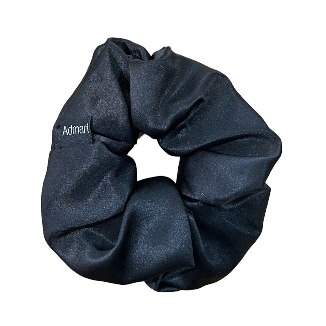 Silk Scrunchies - Black - 6 cm