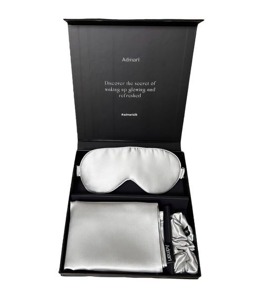 Silk Pillowcase Gift Set - Silver - Queen