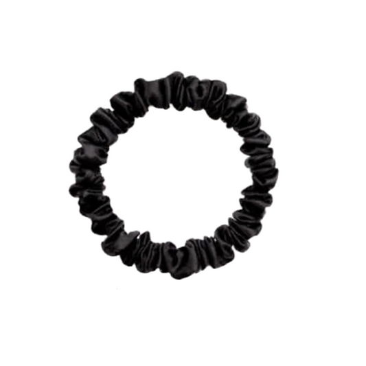 Silk Scrunchies - Black - 1 cm